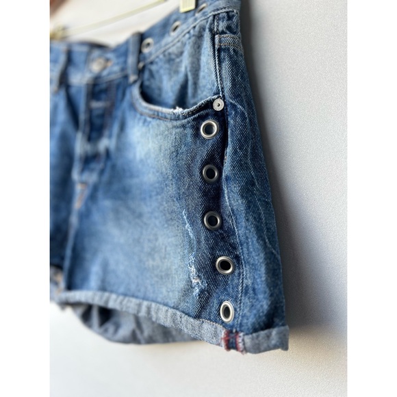 Le Temps Des Cerises vintage wash denim jean shorts - Picture 6 of 11